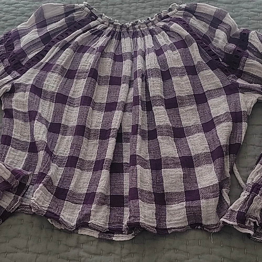 Free People Honey Grove Plaid Blouse  - Size XS